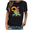 thumbnail image 1 of Pompotops Womens Sunflower Printed Short Sleeve Tops Blouse T-Shirt, 1 of 5