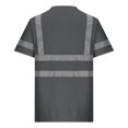 thumbnail image 4 of UVEASISHA Mens Quick Dry T-Shirts Short Sleeve High Visibility Safety T Shirts Hi Vis Reflective Construction Work Shirts with Reflective Strips and Front Pocket On Sale, 4 of 5