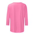 thumbnail image 5 of Xihbxyly Hauts Grande Taille pour Femmes Manches 3/4 T-shirt Imprimé Col Rond de Pâques Manches 3/4 Chandail Col Rond Cadeau de Vacances, 5 of 5