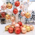 thumbnail image 2 of 6Pcs Christmas Balls Festive Exquisite Decorative Glittery  Tree Letter Color Painted Balls Decor for Christmas, 2 of 8