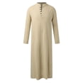 thumbnail image 1 of Men's Middle Arabic Style Long Sleeve Button Robe for Men with Side Slits and Pocket - Classic Dress Shirt Suitable for Casual and Formal Occasions, 1 of 4