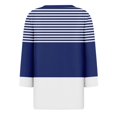 thumbnail image 5 of FAIWAD Hauts pour Femmes Classiques à Rayures Color Block T-Shirts Habillés Décontractés Col en V Manches 3/4 Blouses, 5 of 5