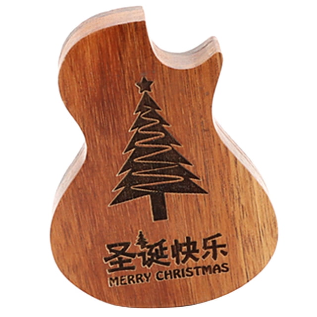 Guitar Shaped Guitar Pick Case Wooden Guitar Pick Box Guitar Pick Storage Holder