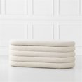 thumbnail image 4 of Fuji Banc de Rangement Ovale Rembourré 49 Pouces Ivoire Blanc Bouclé, 4 of 10