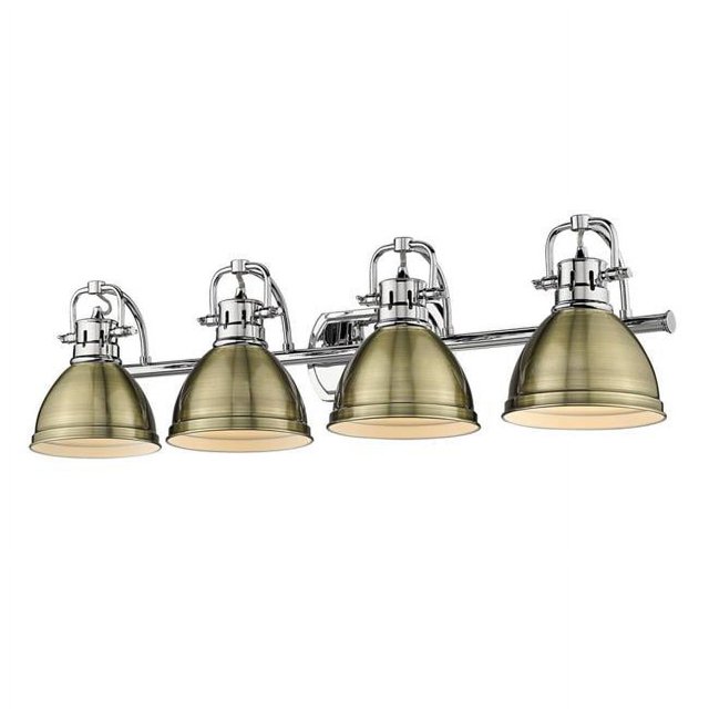 Golden Lighting 3602-BA4 CH-AB Duncan 4 Light Bath Vanity, Chrome