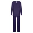 thumbnail image 5 of Timegard Ensembles de Pyjamas pour Femmes Confortables, Haut à Manches Longues Froncé à Col Rond et Pantalon, Tenues de Pyjama Amples pour l'Automne, 5 of 5