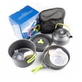 thumbnail image 2 of Camping Cookware Kit Kitchen Tableware with Backpacking Camping Cooking Folding Handle Hiking Picnic Traveling Fishing Backpacking Cooking Supplies Green, 2 of 9