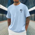 thumbnail image 2 of T-shirts pour Hommes Imprimés Palmier Graphiques T-Shirts Décontractés Été Plage Hawaïenne Manches Courtes Col Rond, 2 of 4