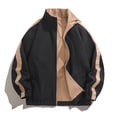 thumbnail image 2 of Dagegui Mens Bomber Jacket Lightweight Stand Collar Windbreaker Spring Fall Casual Jackets with Pockets Black M, 2 of 4