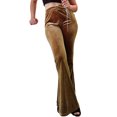 thumbnail image 1 of Honganda Women’s Velvet Flare Pants Solid Color Slim Fit Bell-Bottom Trousers Bootcut Pants, 1 of 8