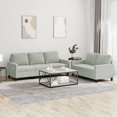 thumbnail image 1 of vidaXL 2 Piece Sofa Set with Cushions Light Grey Velvet, 1 of 4