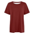 thumbnail image 3 of WILLBEST T-Shirt Basique Femmes Femmes Col Rond Ajusté Chemise Hauts Basiques Manches Courtes T-Shirt d'Été Hauts T-Shirt Classique Tee, 3 of 3