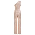 thumbnail image 4 of inlzdz Combinaison Sans Manches pour Femmes une Épaule Robe de Soirée à Sequins Robe de Soirée Champagne TTG, 4 of 7
