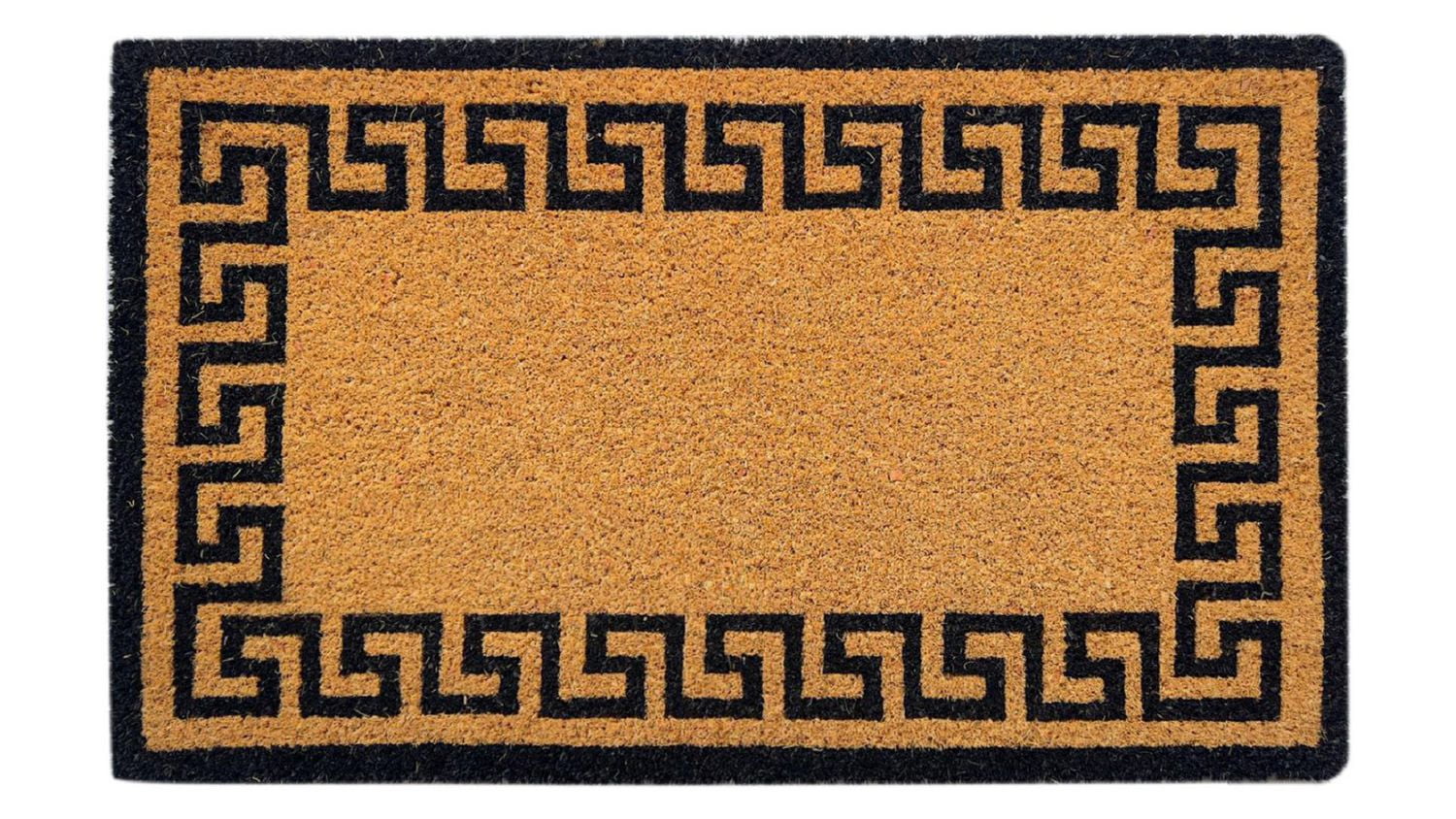 Paillasson en fibre de coco à motif clé grecque de Home Décor Inc. – Fibre naturelle durable, envers antidérapant