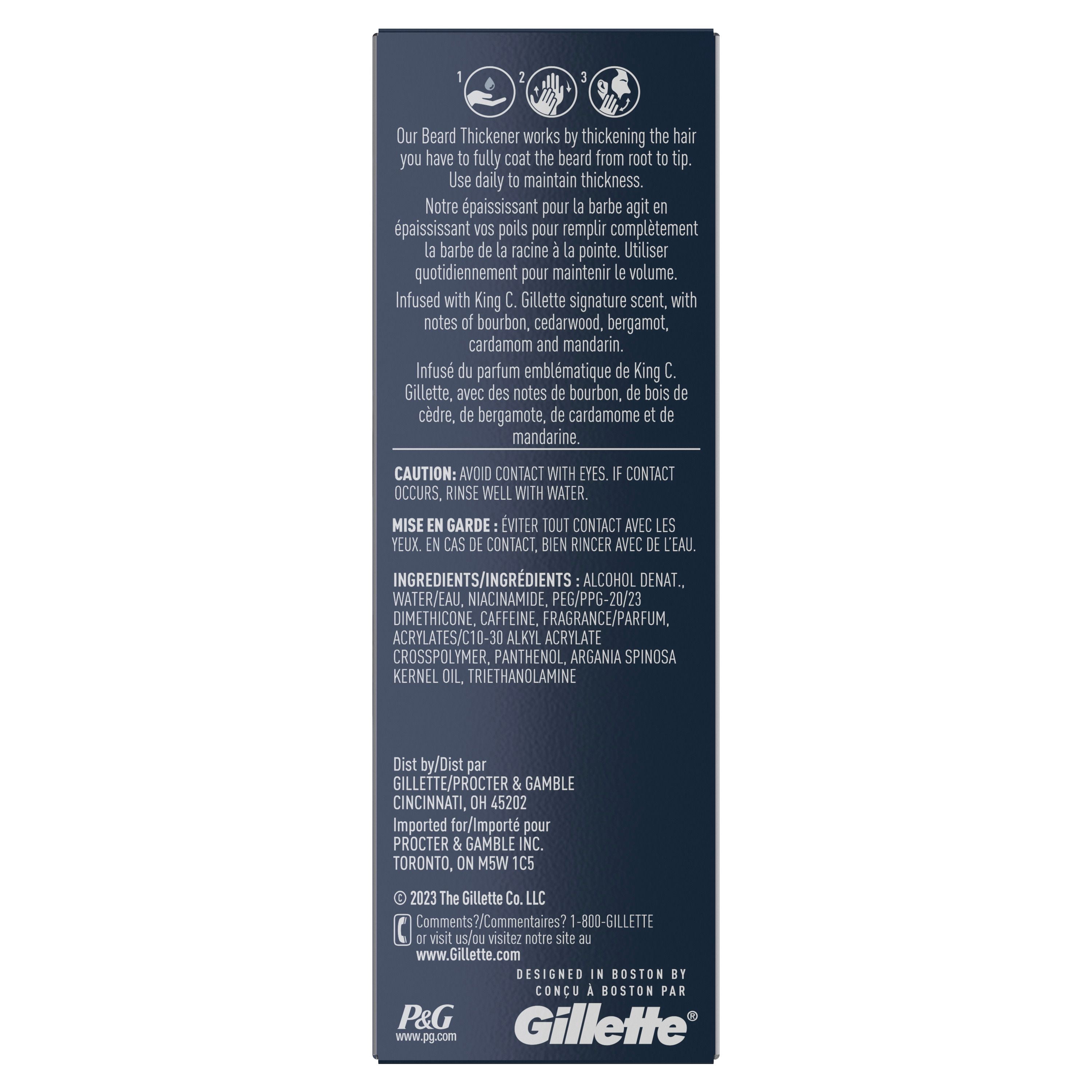 King C. Gillette Beard Thickener infused with caffeine, and King C. Gillette Signature Scent