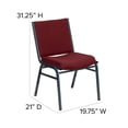 thumbnail image 3 of Bowery Hill Upholstered Stacking Chair in Burgundy, 3 of 6