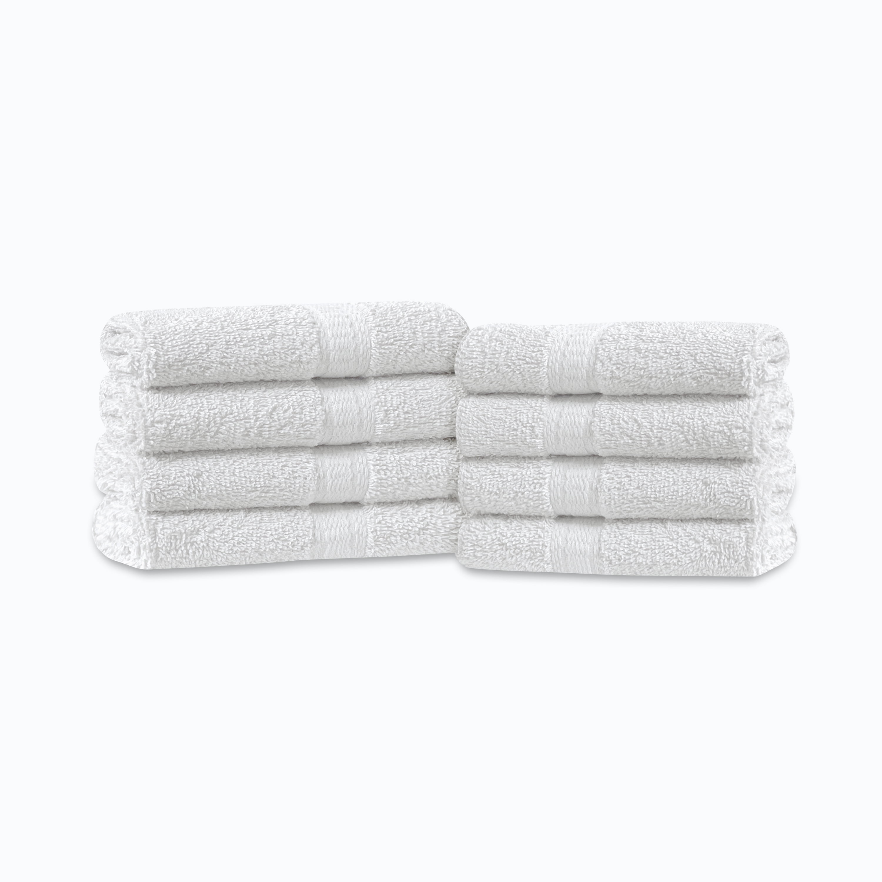 Mainstays 8pk Washcloth Set, 12" in. x 12", 100% Cotton, White
