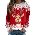 thumbnail image 1 of Chandails pour Femmes Veste de Noël pour Femmes Adolescentes Filles Manches Longues Chandails Amples Femmes Chandail à Col Rond Mignon Renne Ensemble de Tenue Confortable Femmes Chandails Graphiques de Noël, 1 of 4