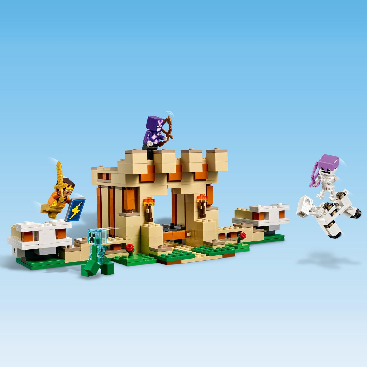 LEGO Minecraft The Iron Golem Fortress 21250 Building Toy Set, Playset Featuring a Crystal Knight and Golden Knight, A Fortress and a Giant Golem, Build and Display Minecraft Toy for 9 Year Old Kids