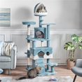 thumbnail image 2 of Yaheetech Ocean-Themed Cat Tree Tower with 2 Condos, 2 Perches, Scratching Posts, Blue/White, 2 of 7
