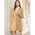 thumbnail image 3 of INSPIRE CHIC Manteau d'Hiver pour Femme à Revers Cranté, Simple Boutonnage, Manches Longues, Brun, 2TG, 3 of 7