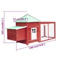 thumbnail image 4 of vidaXL Chicken Coop with Nest Box Red 190x72x102 cm Solid Firwood, 4 of 4