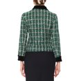 thumbnail image 3 of INSPIRE CHIC Blazer en Tweed à Carreaux Élégant en Velours à Col pour Femme G Vert, 3 of 6