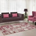 thumbnail image 1 of Ladole Rugs Contemporary Abstract Microfiber Shaggy Area Rug Cream- Rose Pink, 3x10 (2'7" x 9'10", 80cm x 300cm), 1 of 5