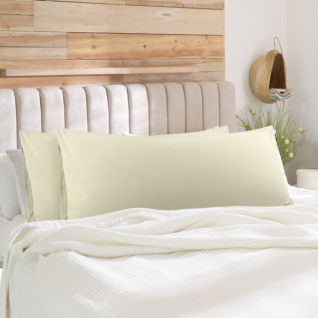 PiccoCasa 2Pcs Body Pillowcases Microfiber Pillow Covers, Jumbo Khaki