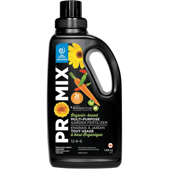 PRO-MIX 1L Organic-Based Multi-Purpose Liquid Garden Fertilizer 12-6-6