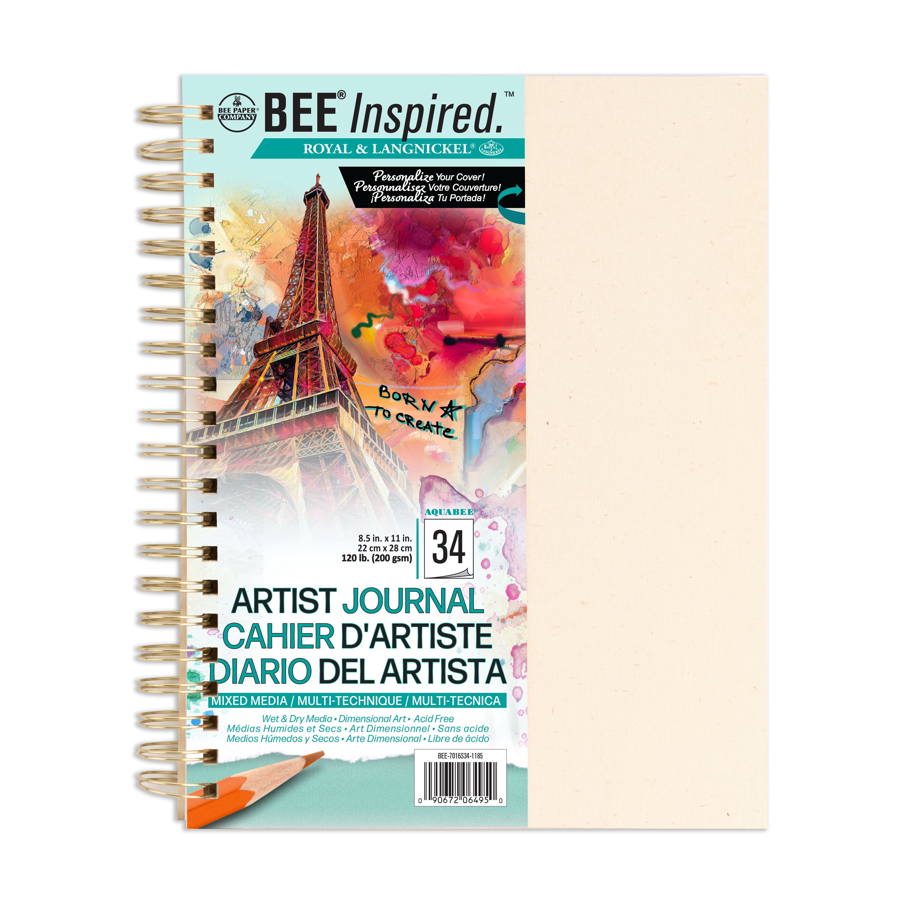 Bee Paper -8.5" x 11" Mixed Media Artist Journal, 120lb 200gsm (34 Sheets)