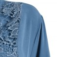 thumbnail image 4 of Leutsin Women Ladies Large Size Button Solid Lace V-Neck Long Sleeve Shirt Blouse, 4 of 5