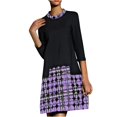 thumbnail image 1 of CEHVOM Women Retro Short Patchwork Evening O-Neck Party Prom Vintage Dress, 1 of 3
