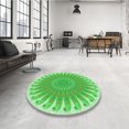 thumbnail image 4 of Ahgly Company Tapis Rond Lavable en Machine Intérieur Transitionnel Vert, 5 Pieds Rond, 4 of 7