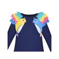 thumbnail image 4 of Robe Fille Bleu Marine Manches Longues Épaule à Volants Décontractée Coton 5 Ans, 4 of 6