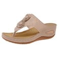 thumbnail image 1 of KIHOUT Summer Womens Sandals, Ladies New Summer Floral Wedge Flip-flops, 1 of 4
