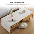 thumbnail image 3 of Cotton Linen Tablecloth Rectangular TV Cabinet Coffee Desktop Fringe Waterproof Table Cloth for Dining Hall Garden 70*180cm Beige coffee, 3 of 9