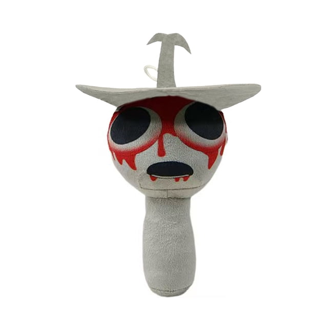 Jouets en Peluche Sprunki Liés au Jeu, Saignement, Gris Pâle