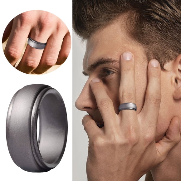 Silicone Ring for Men Women Durable Comfortable Flexible Wedding Band for Daily Wear Workout Sports