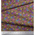 thumbnail image 2 of Soimoi Cotton Voile Fabric Leaves & Bell Floral Print Sewing Fabric Yard 42 Inch Wide, 2 of 3
