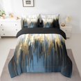 thumbnail image 2 of YST Navy Blue 7-Piece Gradient Brush Marks Comforter Set, Vintage Contemporary Bedding Accessories, Queen, 2 of 4