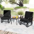thumbnail image 2 of Gymax 2PCS Patio Glider Chair Single Outdoor Rocking Chair w/ Seat & Back Cushions Black, 2 of 10