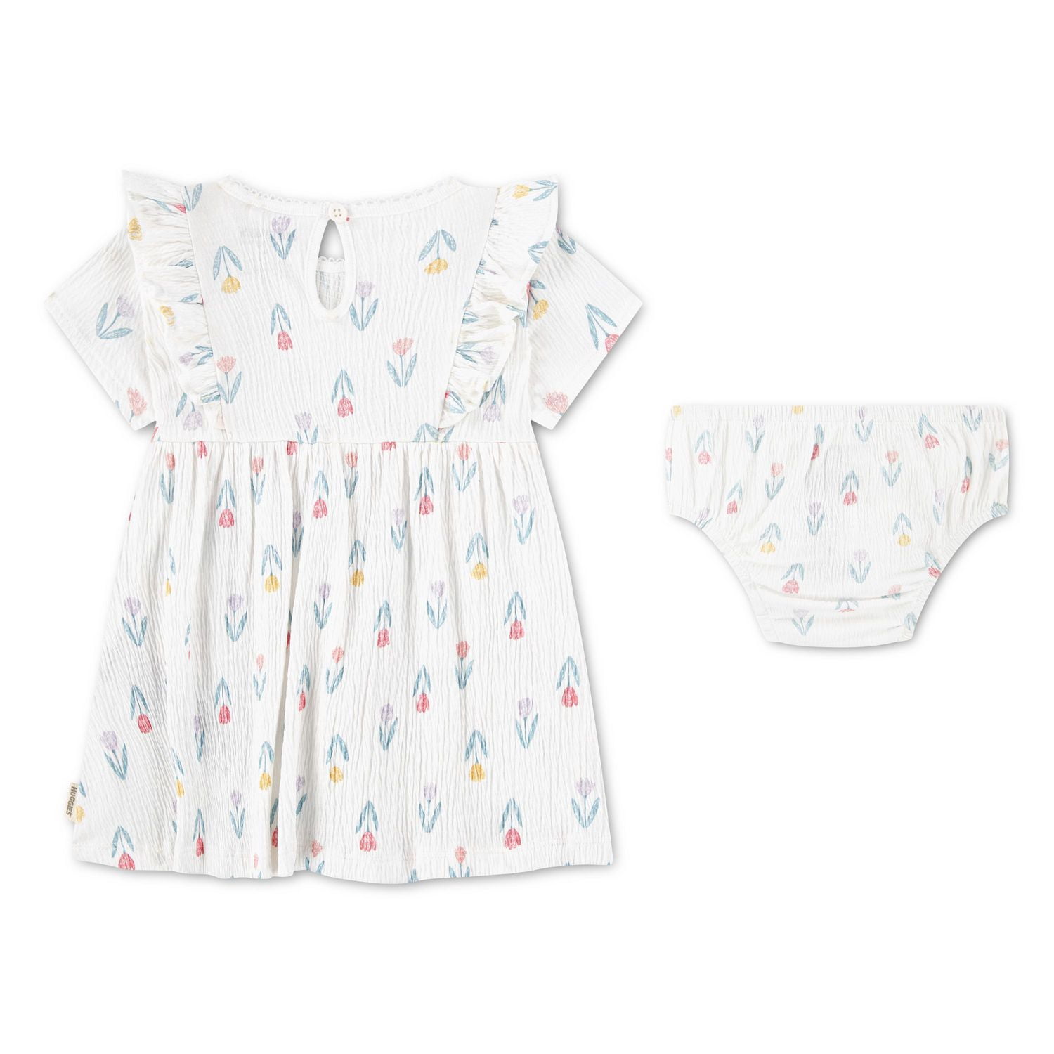 Ensemble 2 pièces Robe en Jacquard Froncé pour Bébé Fille Huggies Happy Hugs