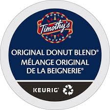 Timothy's Original Donut Shop Blend Keurig K-Cup Pods 96 count