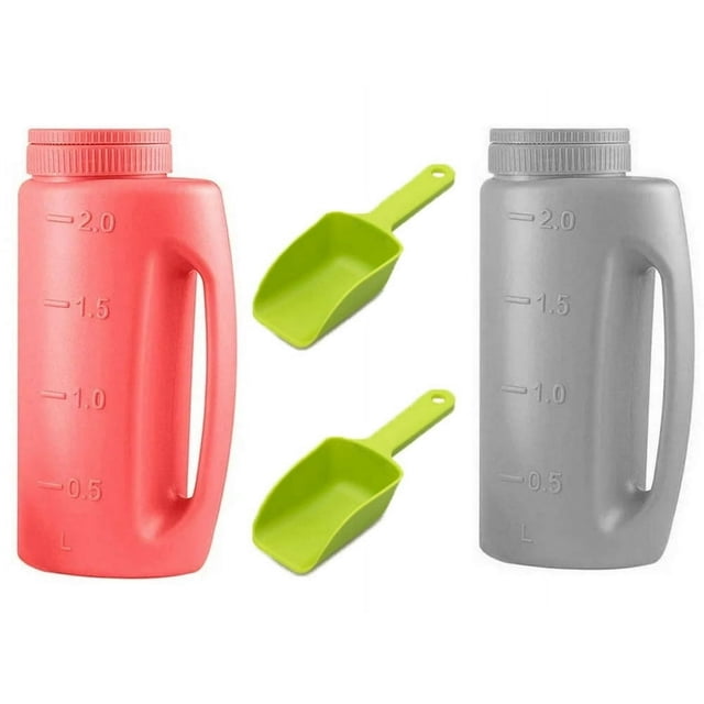 CHUANK Ice Melt Salt Spreader Handheld Shaker for Lawn Seed Salt Ice Melt Calcium Deicer Shaker 2 Liter Adjustable Hole Size Handy for Fertilizer Lawn Seed Salt to Deice