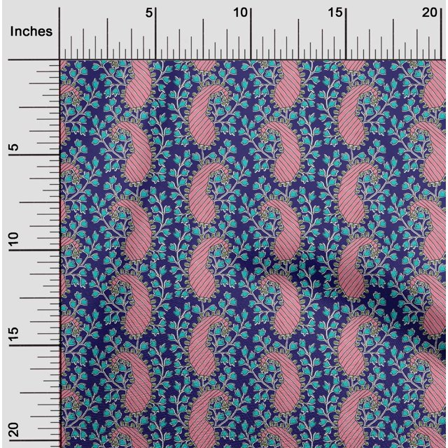 oneOone Viscose Jersey Tissu Imprimé Floral & Paisley 60 Pouces de Large
