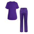 thumbnail image 2 of Adar Uniforms Women's Scrub Set - Enhanced V-Neck Top/Multi Pocket Pants - 4400 - Grape - 2X, 2 of 7