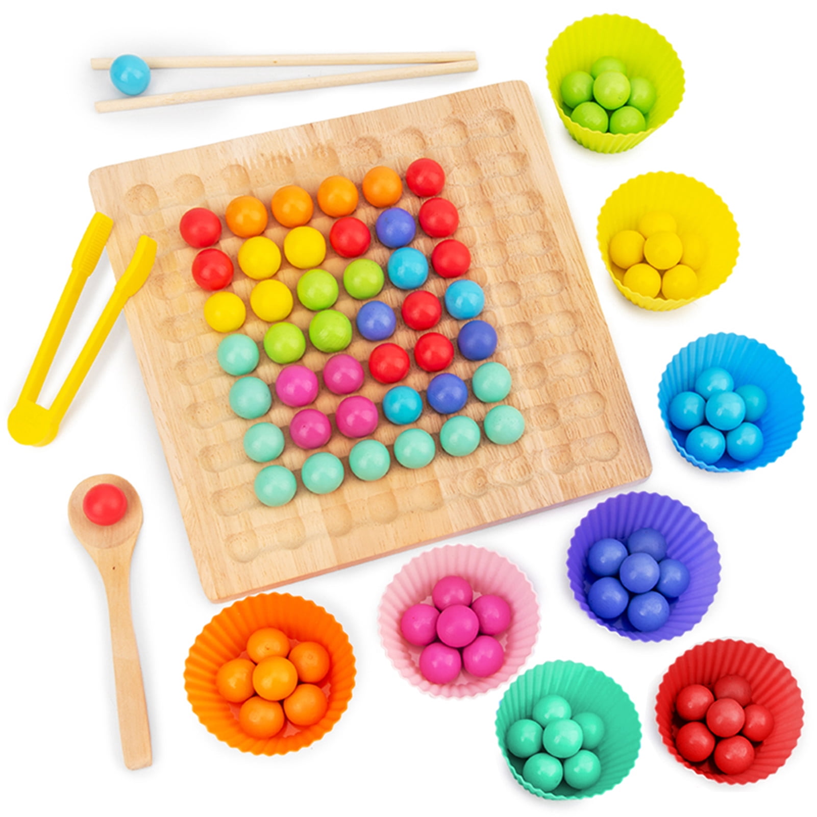 Yeacher Colorful Children Puzzle Game Wooden Logic Game Smart Game Educational Toy Gift for Boys and Girls Strategy Game for Concentration Training Fun