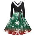 thumbnail image 1 of TIMIFIS Robes de Noël pour Femmes, Robes Maxi pour Femmes Robe Vintage de Vacances Manches Longues Col en V en Fourrure Robe Dos Nu, 1 of 3
