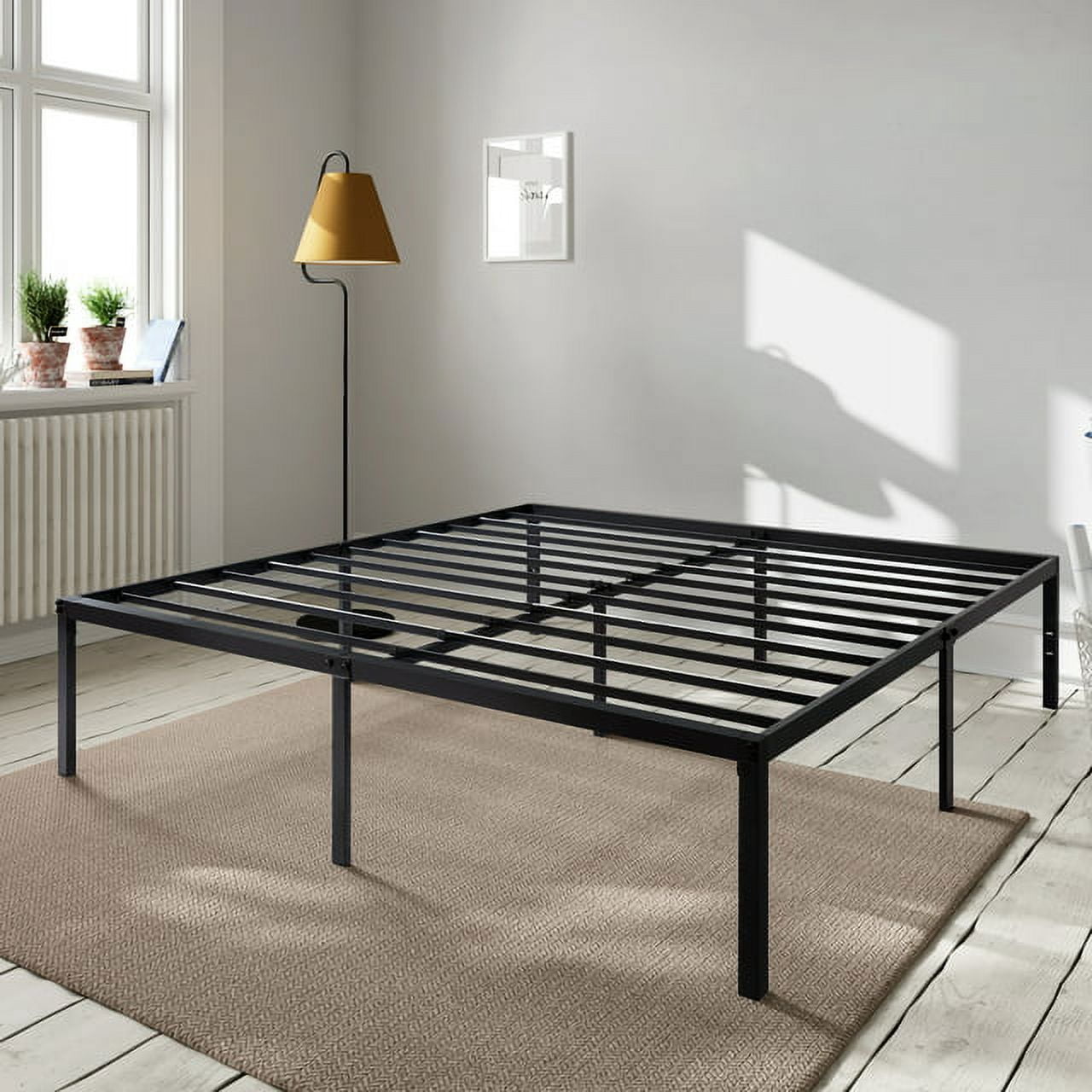 Amolife Cadre de Lit Plateforme en Métal Robuste Format Très Grand avec Grand Espace de Rangement sous le Lit de 16,5 Pieds'